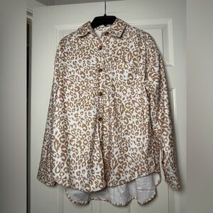 Grace + Emma Leopard Print Button Down Shacket‎